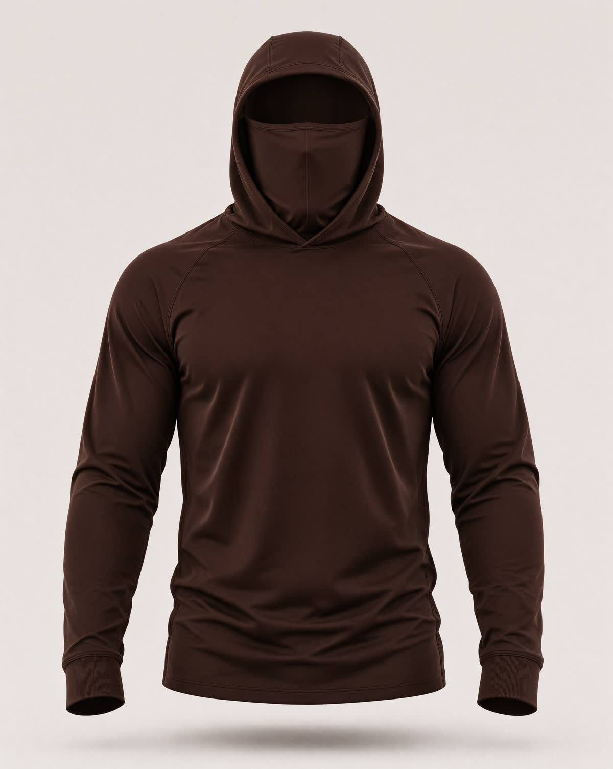 Hoodie UV con tapabocas — Café oscuro