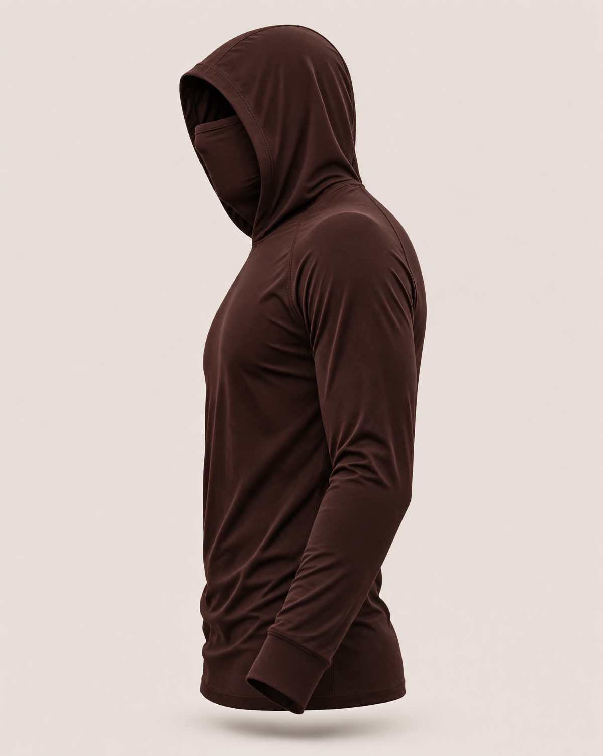 Hoodie UV con tapabocas — Café oscuro