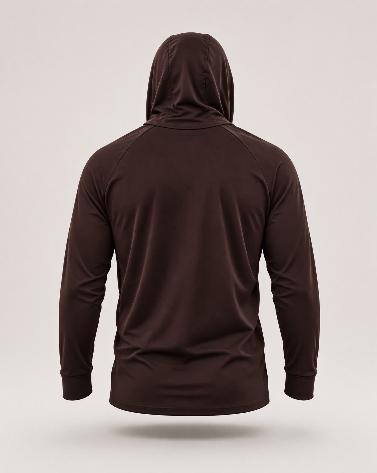 Hoodie UV con tapabocas — Café oscuro
